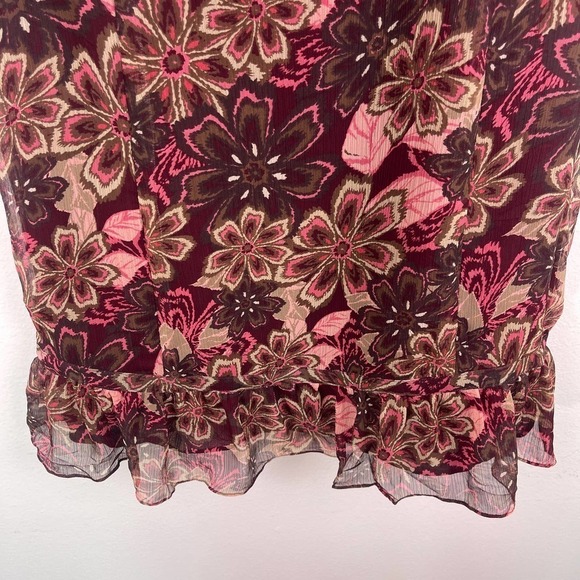 LOFT Y2K Gauzy Sleeveless Fit Flare Dress Babydoll Flowy Floral Women's 8 Petite - Picture 5 of 9